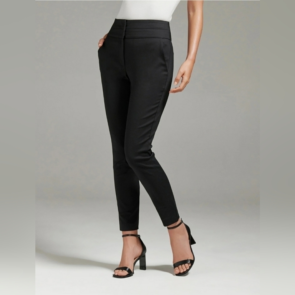Forever New Georgia High Waist Slim Leg Crop Pants Black